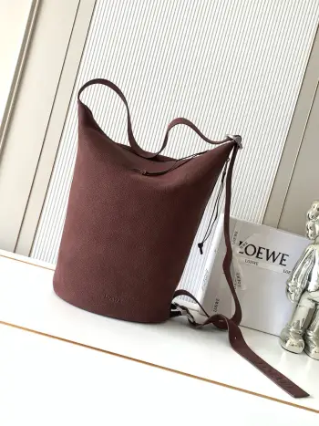 9158 Soft Grain Cowhide Leather Bucket Handbag Women s Crossbody Bag Replica Loewe womens bags