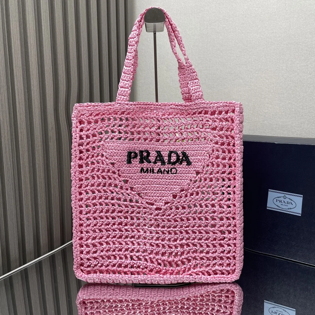 Prada 1BG393 Coconut Fiber Tote Bag Women s Shoulder Bag