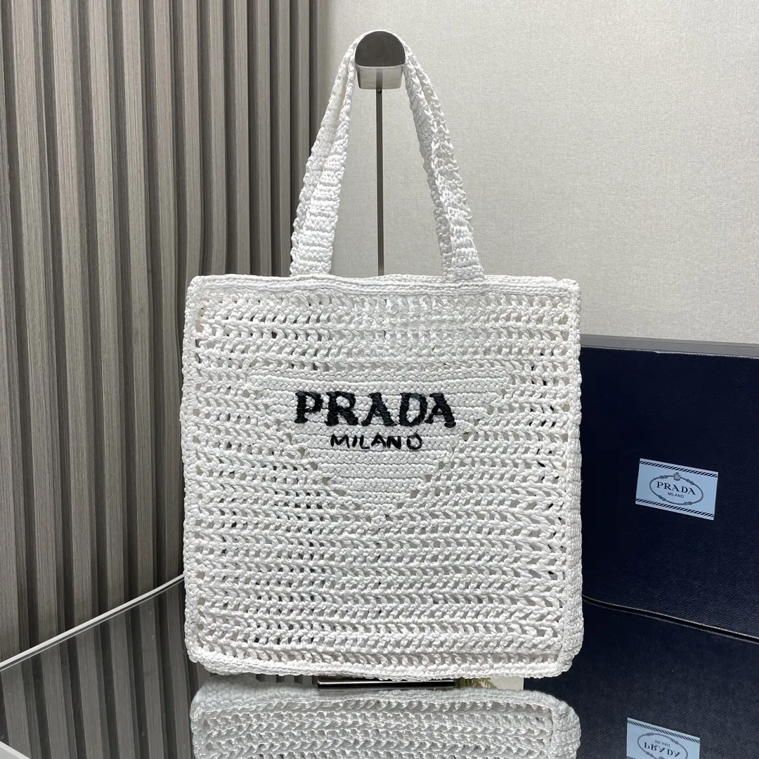 Prada 1BG393 Coconut Fiber Tote Bag Women s Shoulder Bag Prada 1BG393 Coconut Fiber Tote Bag Women s Shoulder Bag