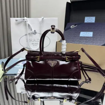 1BA486 Oil Wax Leather Mini Handbag Women s Crossbody Bag Replica Prada womens bags