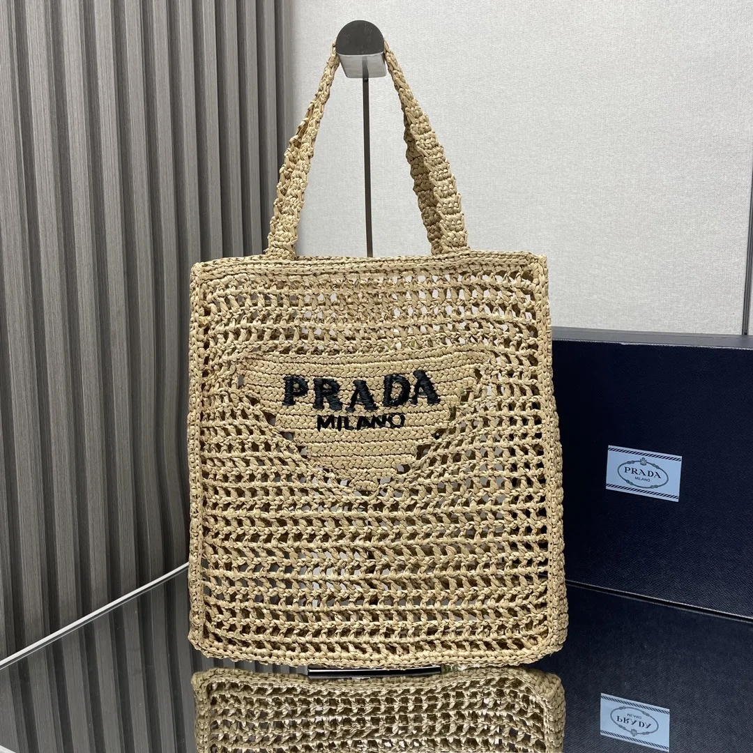Prada 1BG393 Coconut Fiber Tote Bag Women s Shoulder Bag Prada 1BG393 Coconut Fiber Tote Bag Women s Shoulder Bag