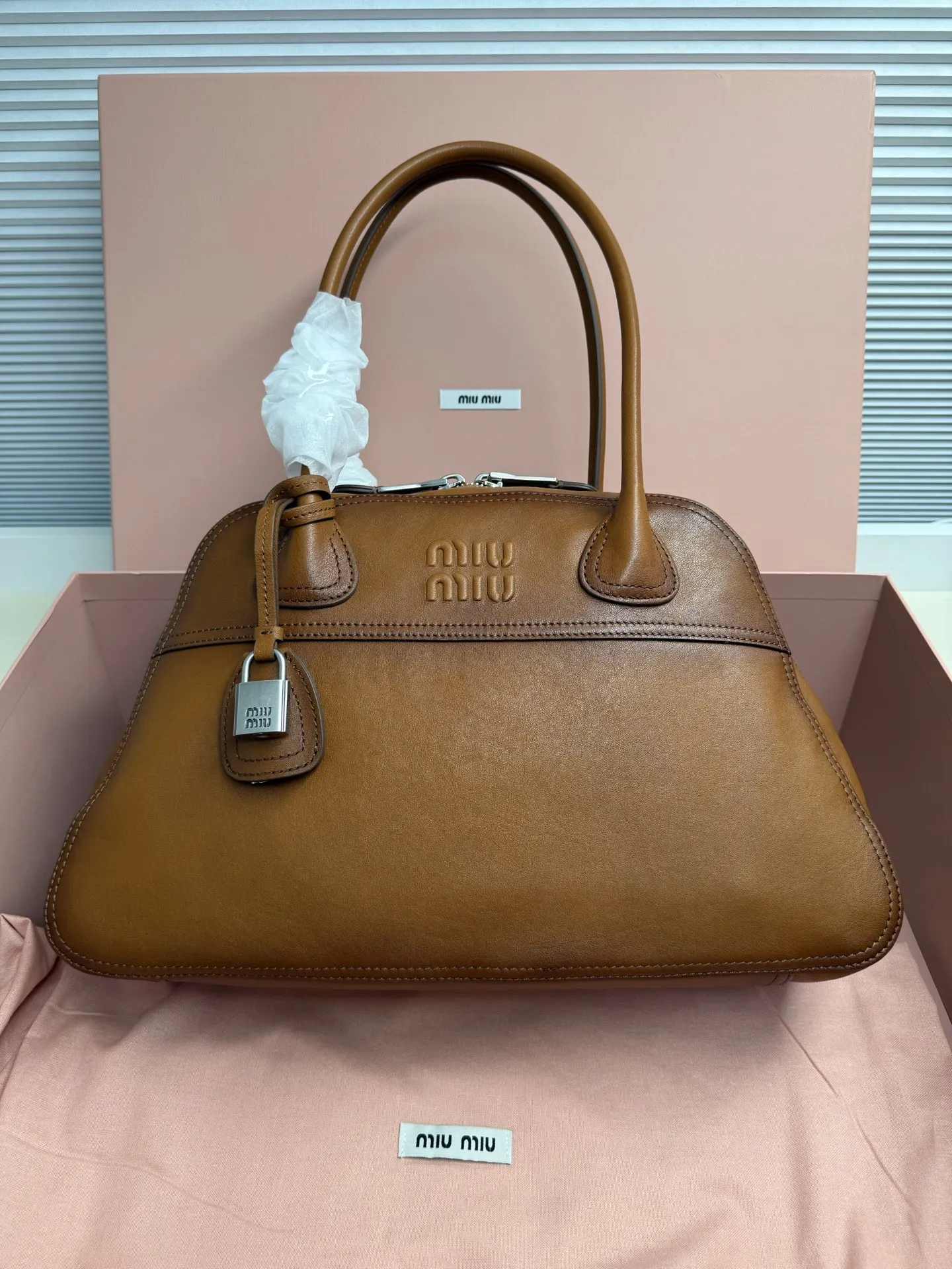 MIU MIU 5BB196 Vegetable-tanned Lambskin Women s Tote Bag