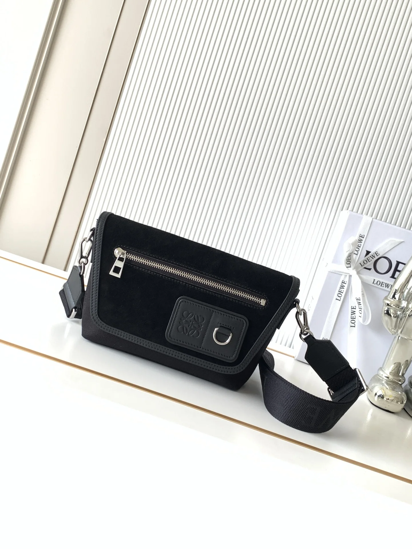 Loewe 9170 Suede Messenger Bag Women s Crossbody Bag