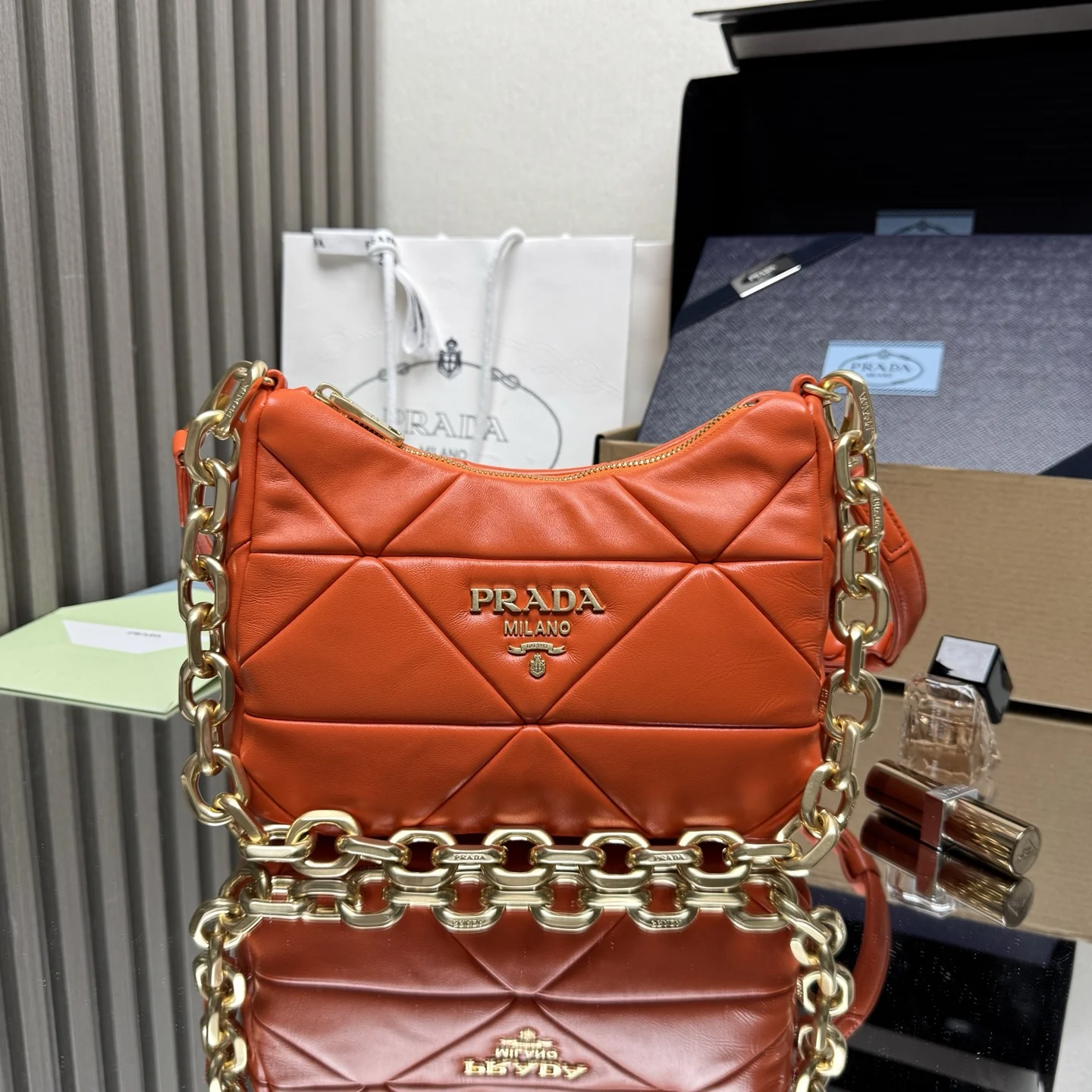 Prada 1BC157 Lambskin Shoulder Bag Women s Crossbody Bag Prada 1BC157 Lambskin Shoulder Bag Women s Crossbody Bag