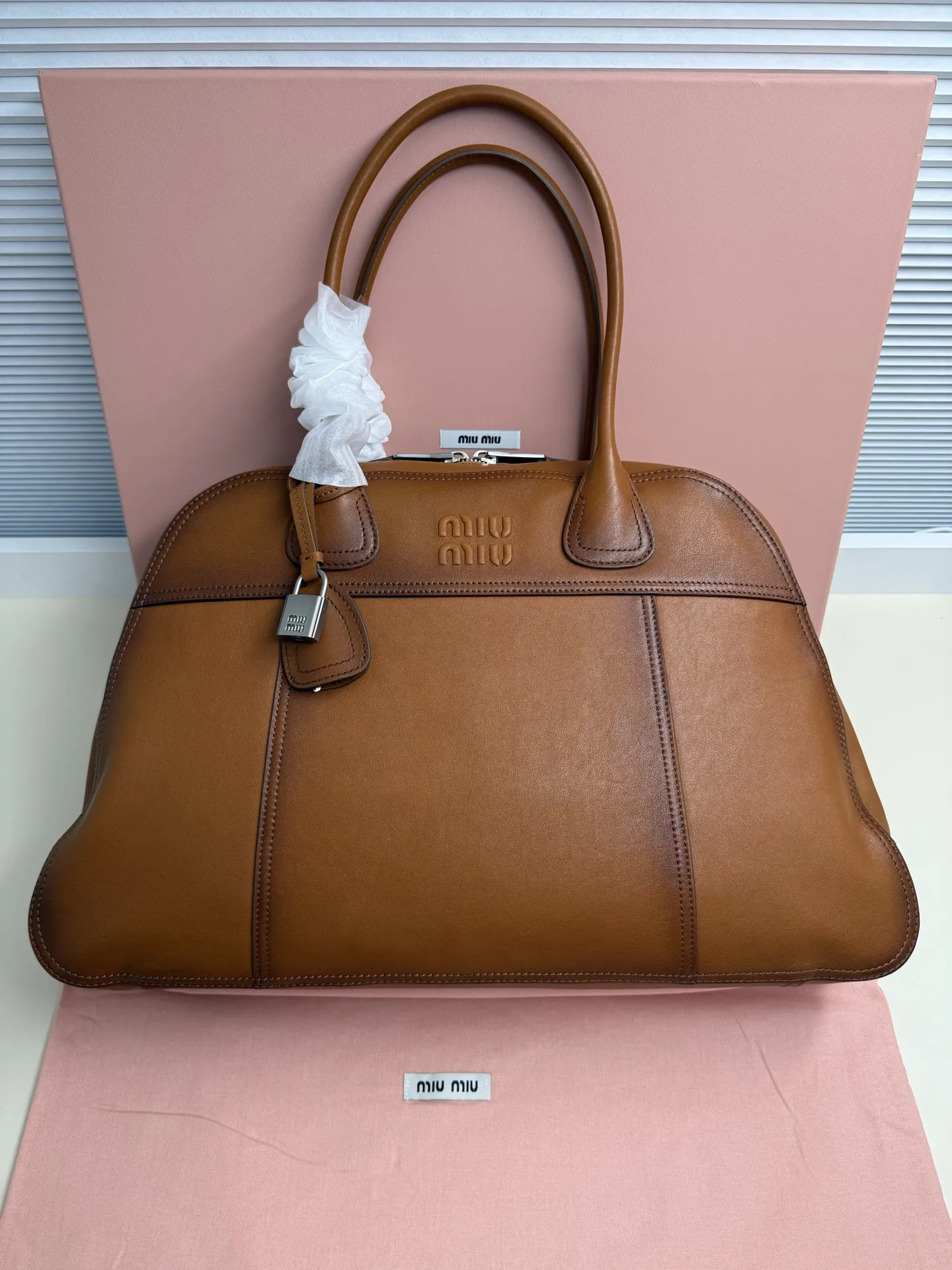MIU MIU 5BB195 Vegetable-tanned lambskin bag Women s tote bag