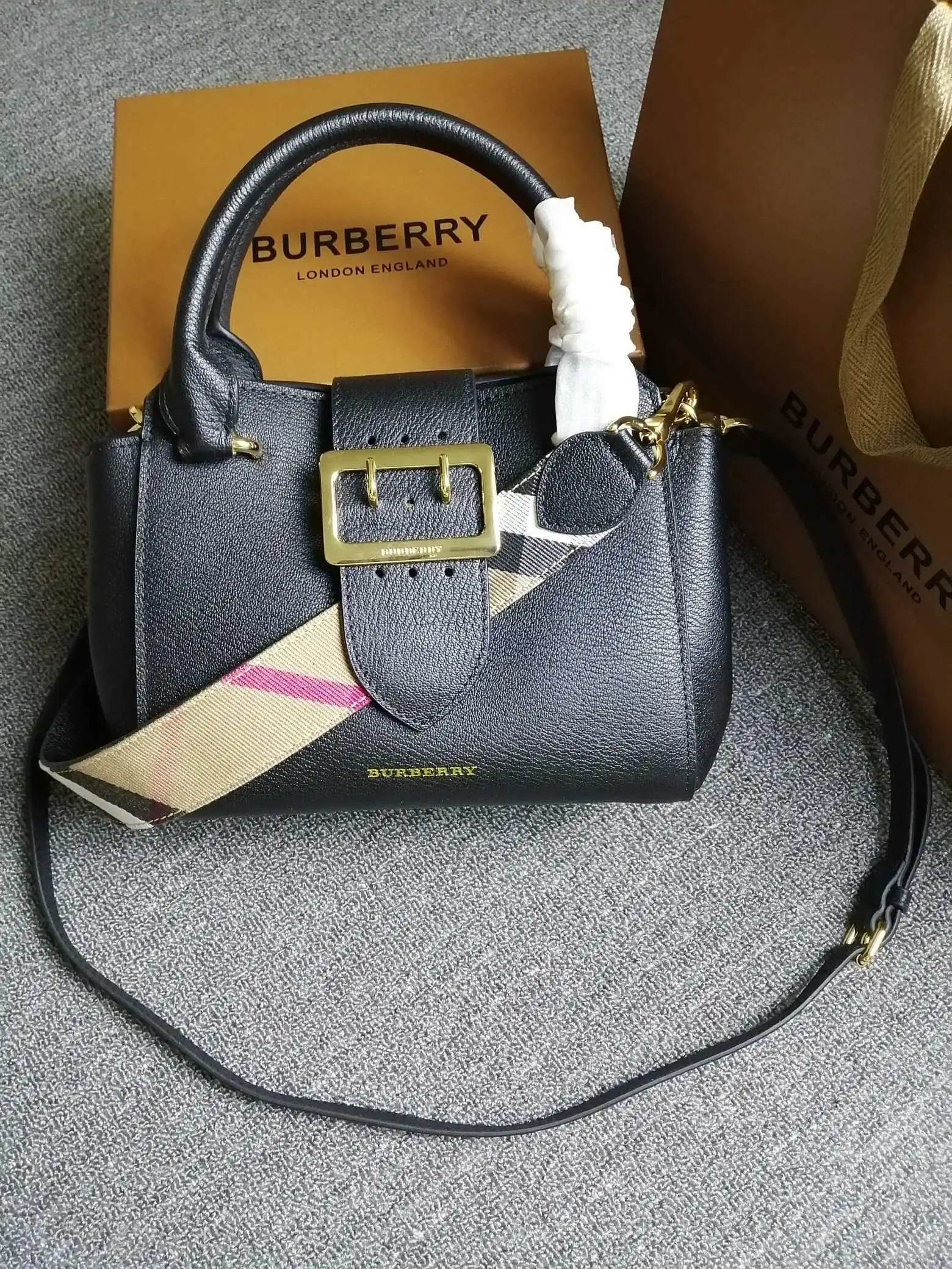 Burberry 89012 Plaid Buckle Bag Women s Crossbody Bag Burberry 89012 Plaid Buckle Bag Women s Crossbody Bag