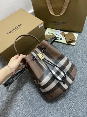 6911 Small Cowhide Bucket Bag Women s Crossbody Bag Replica Burberry womens bags