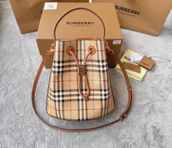 6911 Small Cowhide Bucket Bag Women s Crossbody Bag Replica Burberry womens bags