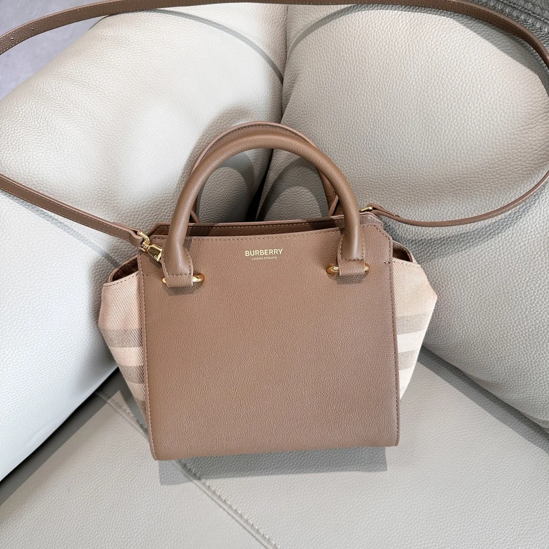 Burberry Cotton Plaid Canvas Tote Bag Women s Crossbody Bag