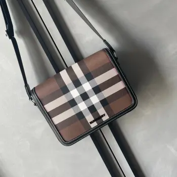 Plaid Structured Sling Bag Men s Crossbody Bag Replica Burberry mens bags