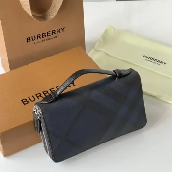 3998 Plaid Double-Zipper Clutch Bag Men s Clutch Bag Replica Burberry mens bags