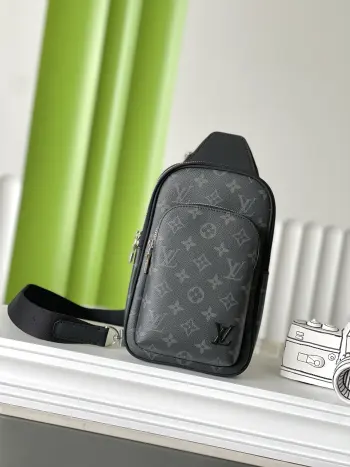 M47137 AUENUE Black Floral Shoulder Chest Bag Replica Louis Vuitton belt bags