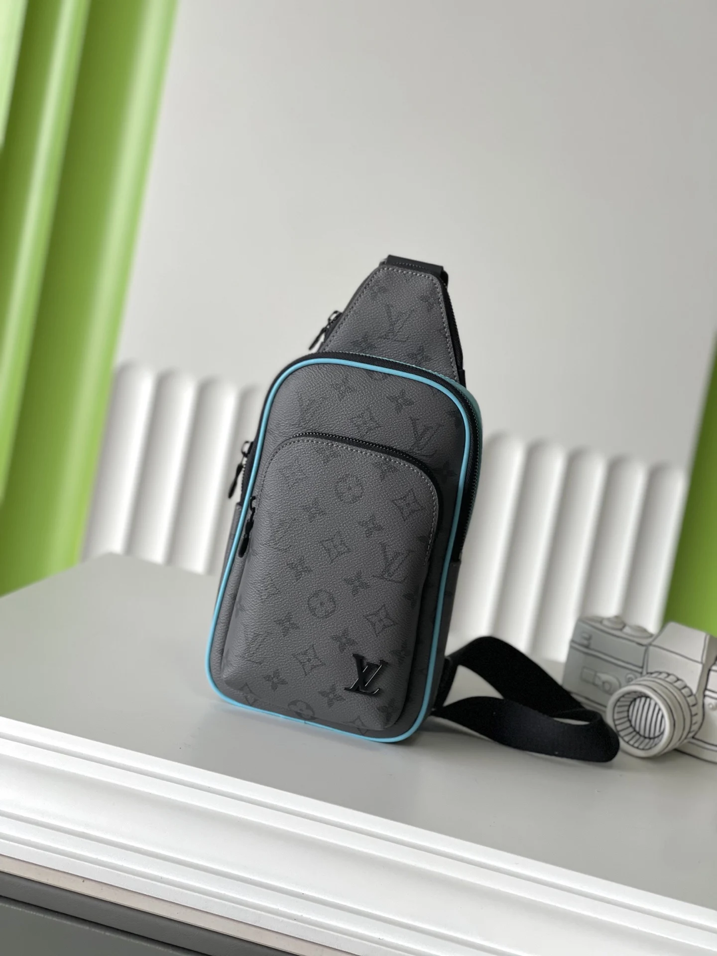 Louis Vuitton M11703 AUENUE Gray Floral Shoulder Chest Bag Louis Vuitton M11703 AUENUE Gray Floral Shoulder Chest Bag