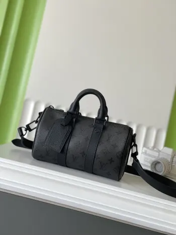 M28369 KEEPALL Black Floral Pillow Bag Handheld Crossbody Bag Replica Louis Vuitton mens bags