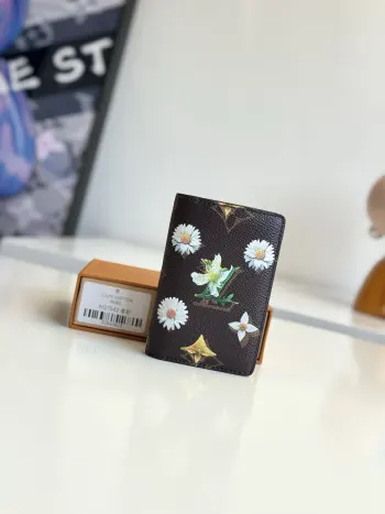 M27542 Floral Coated Canvas Passport Holder Wallet Replica Louis Vuitton wallets
