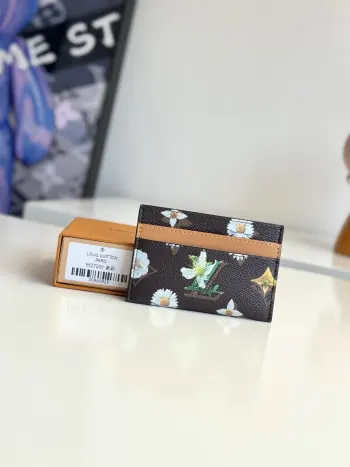 M27551 Floral Coated Canvas Passport Holder Wallet Replica Louis Vuitton wallets