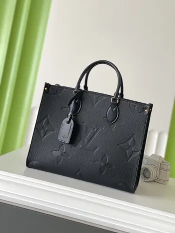 M45595 ONTHEGO All-Leather Square Bag Tote Shoulder Bag Replica Louis Vuitton womens bags