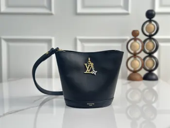 M27260 Full Leather Rivet Bucket Bag Women s Crossbody Bag Replica Louis Vuitton womens bags