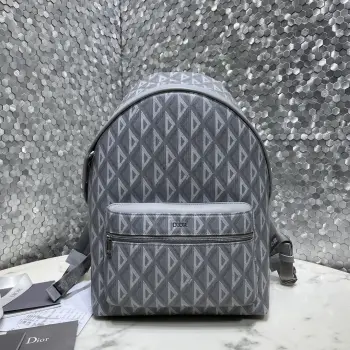 Gray canvas and cowhide backpack Replica Dior backpacks