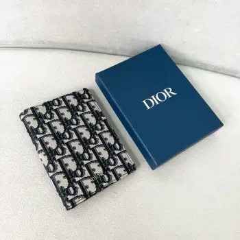 Men s Double-Fold Card Holder Wallet Replica Dior wallets