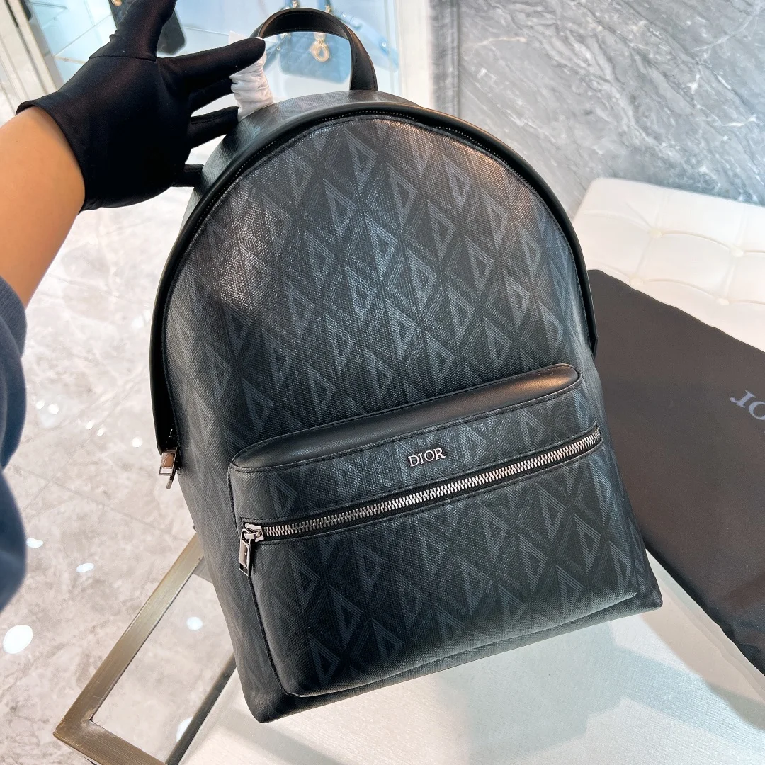 Dior Black Canvas Leather Backpack Dior Black Canvas Leather Backpack