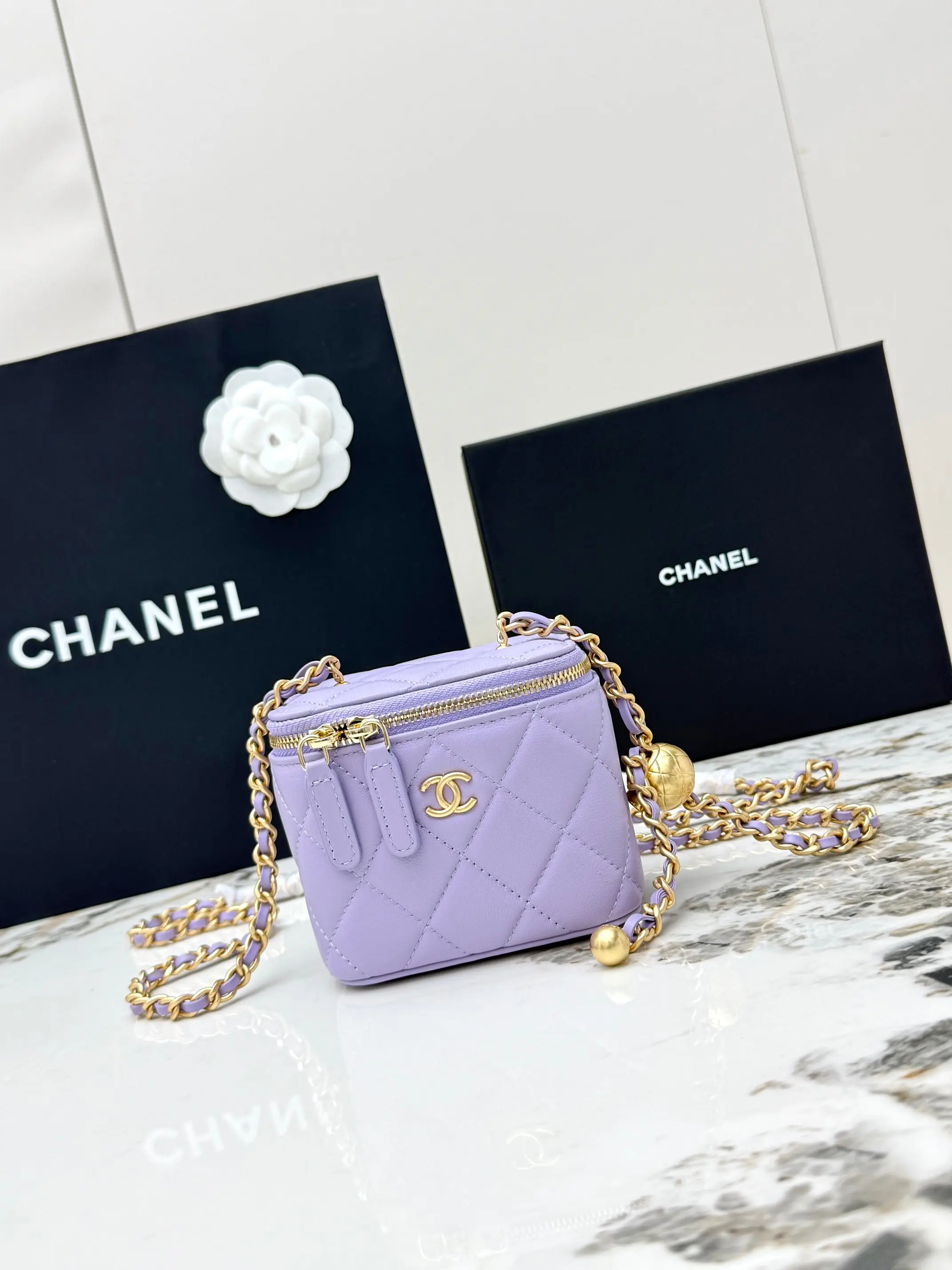 Chanel AP1447 Full Steel Gold Chain Box Bag Women s Crossbody Bag