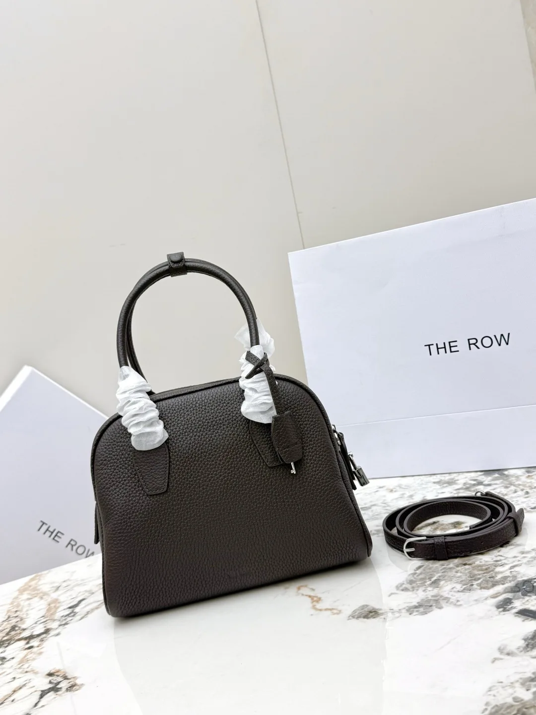THE ROW T1734 New Bowling Bag Women s Crossbody Bag THE ROW T1734 New Bowling Bag Women s Crossbody Bag