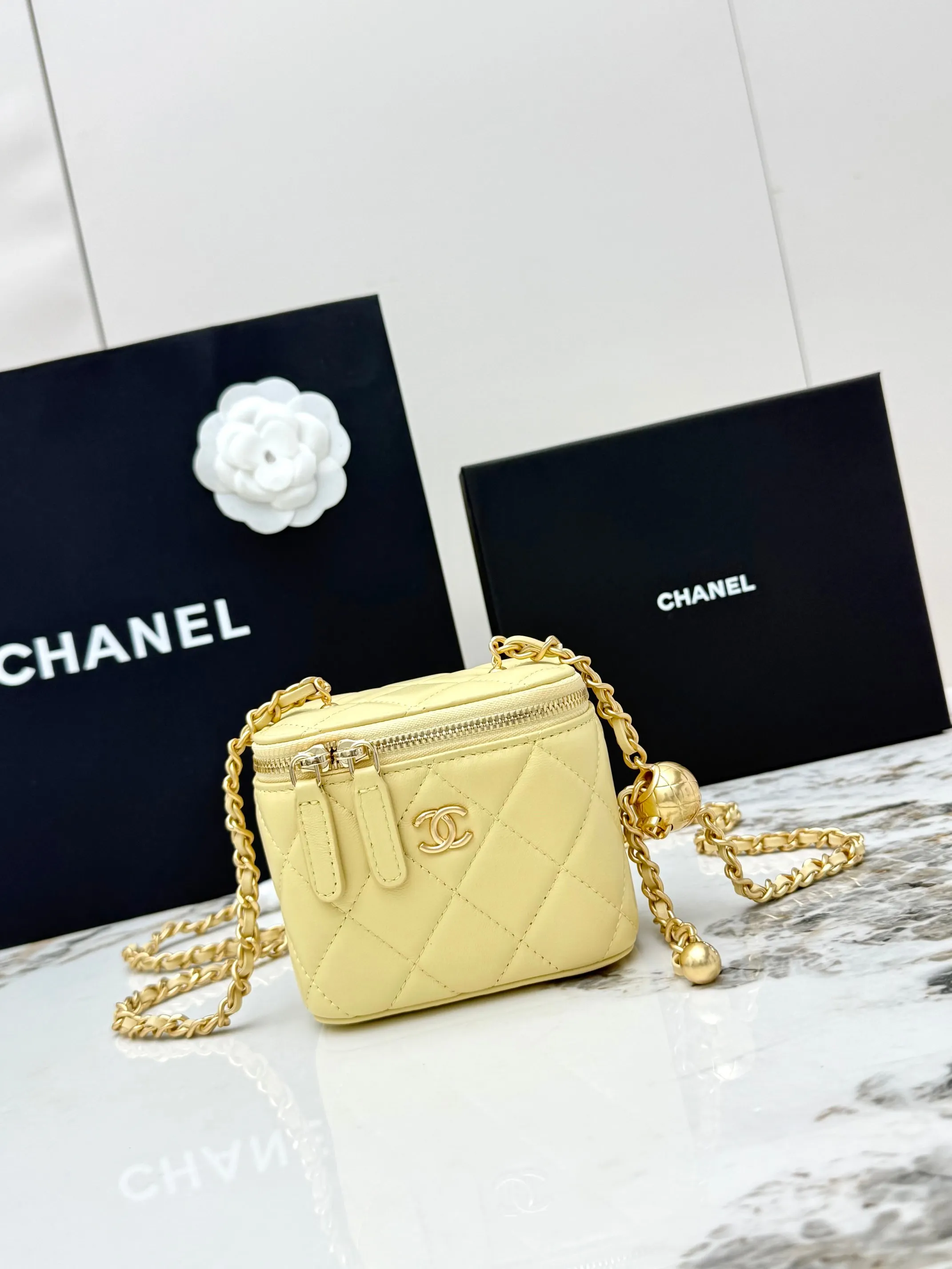 Chanel AP1447 Full Steel Gold Chain Box Bag Women s Crossbody Bag