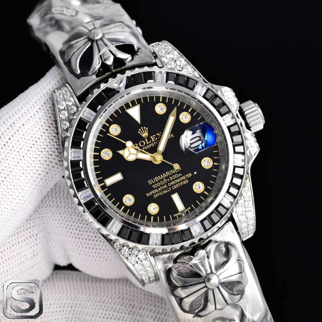 ROLEX Water Ghost Diamond-inlaid Crocodile Heart Fashion Watch Men s Mechanical Watch ROLEX Water Ghost Diamond-inlaid Crocodile Heart Fashion Watch Men s Mechanical Watch