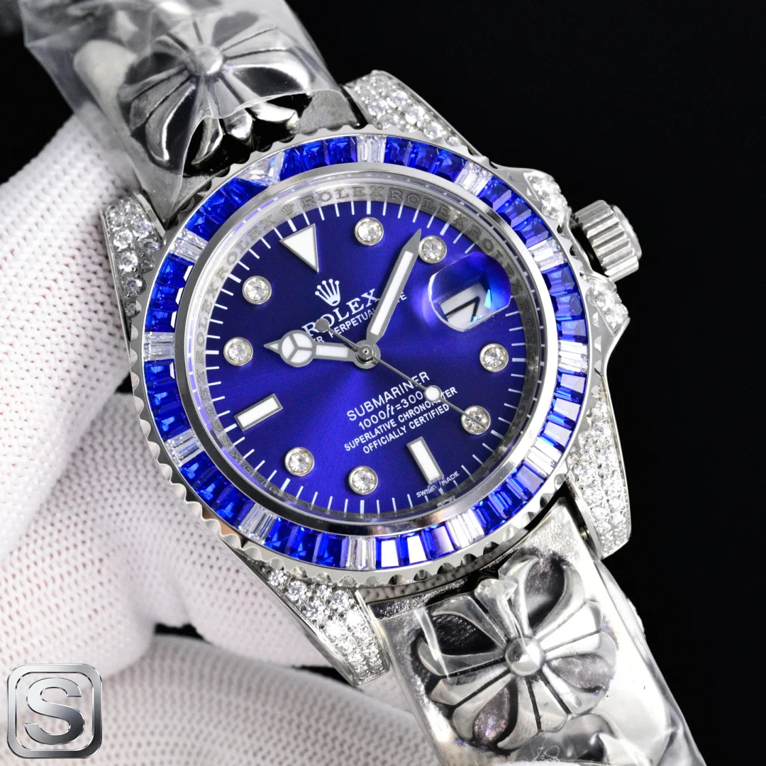 ROLEX Water Ghost Diamond Inlaid Crocodile Heart Fashion Watch Men s Mechanical Watch ROLEX Water Ghost Diamond Inlaid Crocodile Heart Fashion Watch Men s Mechanical Watch