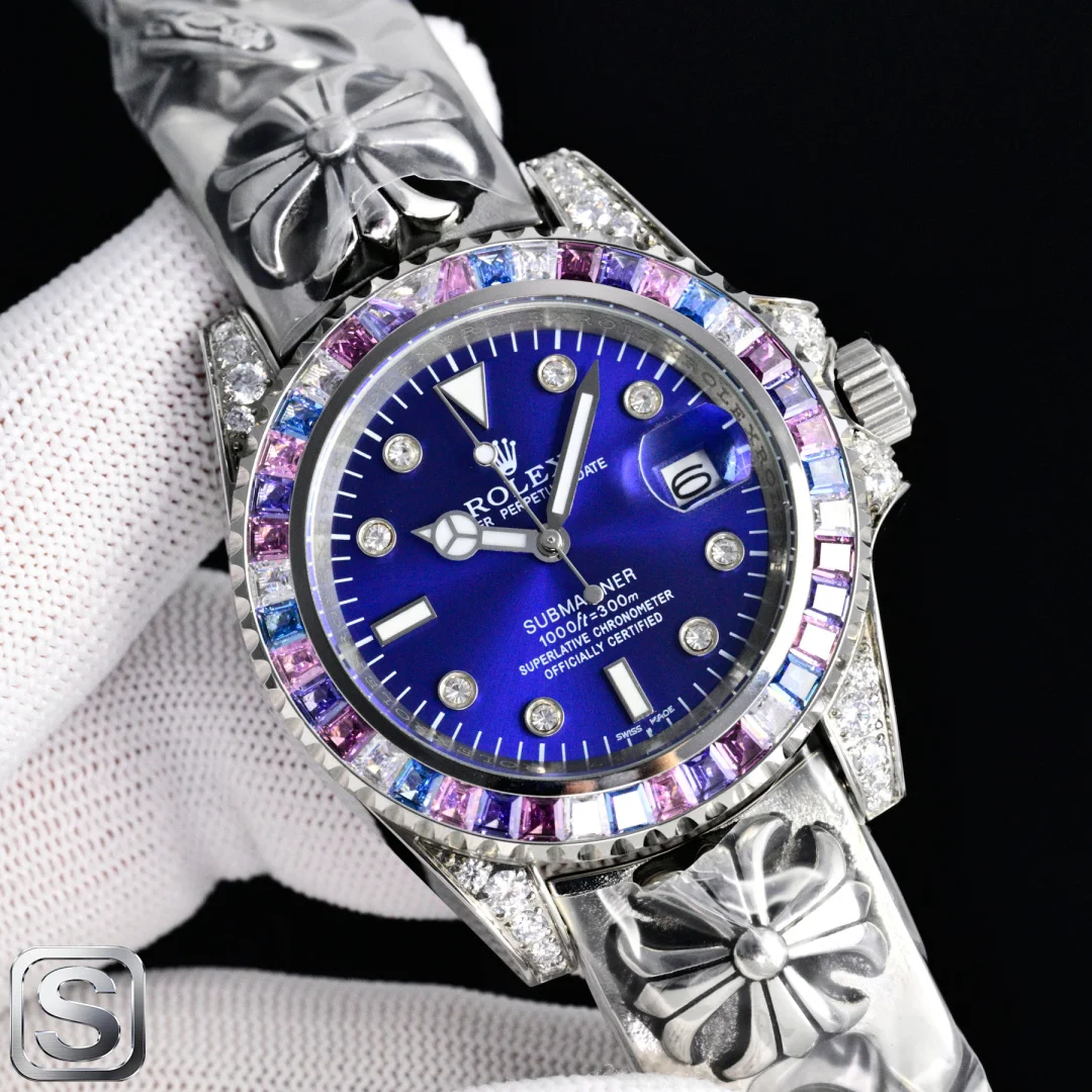 ROLEX Water Ghost Diamond Inlaid Crocodile Heart Fashion Watch Men s Mechanical Watch ROLEX Water Ghost Diamond Inlaid Crocodile Heart Fashion Watch Men s Mechanical Watch