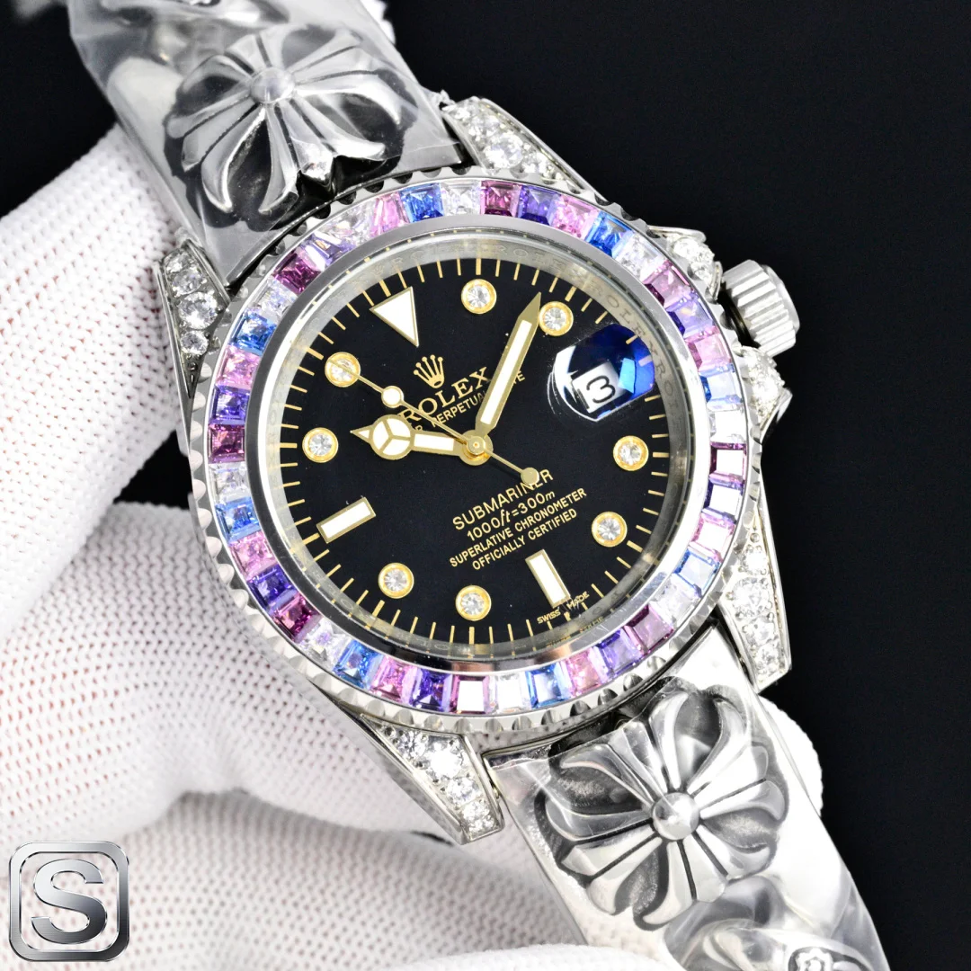 ROLEX Water Ghost Diamond-inlaid Crocodile Heart Fashion Watch Men s Mechanical Watch ROLEX Water Ghost Diamond-inlaid Crocodile Heart Fashion Watch Men s Mechanical Watch