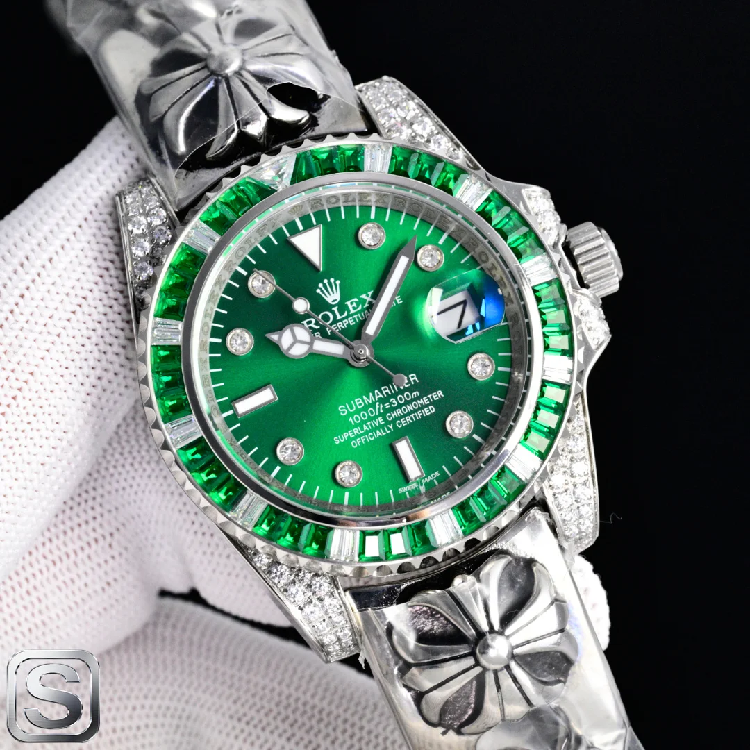 ROLEX Water Ghost Diamond Inlaid Crocodile Heart Fashion Watch Men s Mechanical Watch ROLEX Water Ghost Diamond Inlaid Crocodile Heart Fashion Watch Men s Mechanical Watch