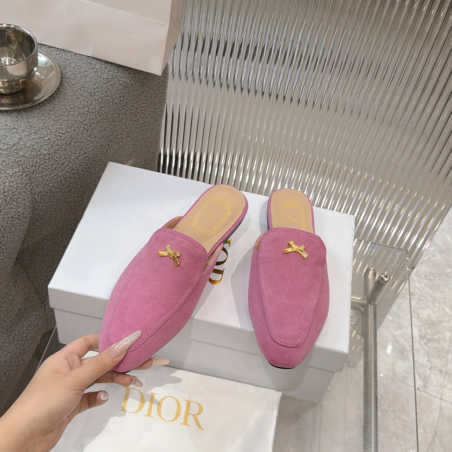 Dior Flat sheepskin slippers Women s slippers