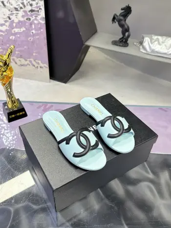 Double C logo kitten and slippers Women s sandals Replica Chanel Womens Sandals and Slides