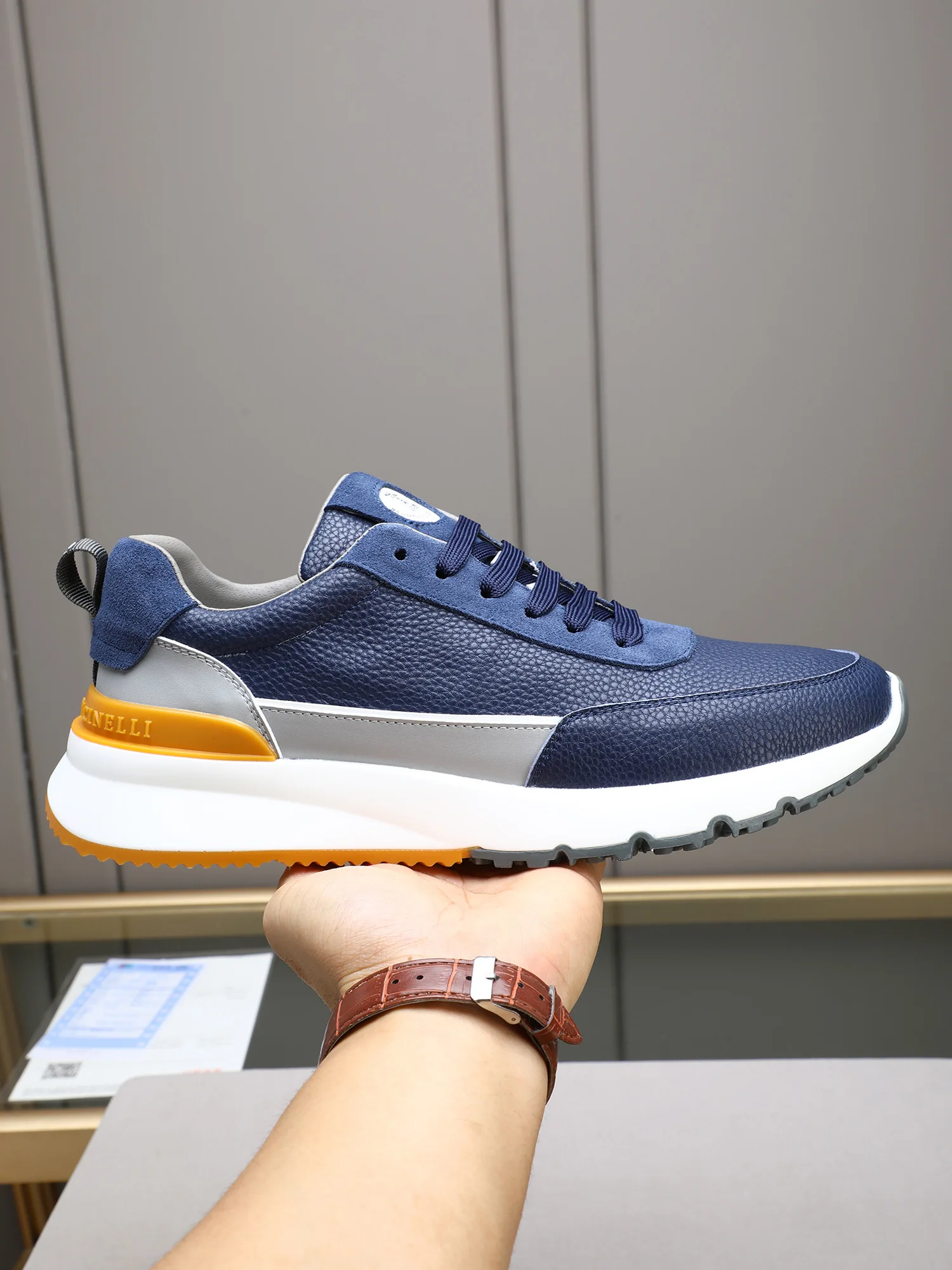 Brunello Cucinelli Imported mesh sports shoes made of calfskin for men Brunello Cucinelli Imported mesh sports shoes made of calfskin for men