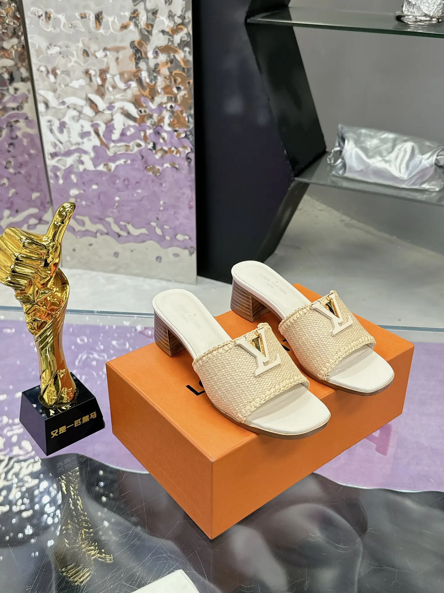 Louis Vuitton Chunky Heel Series Slippers Women s Slippers