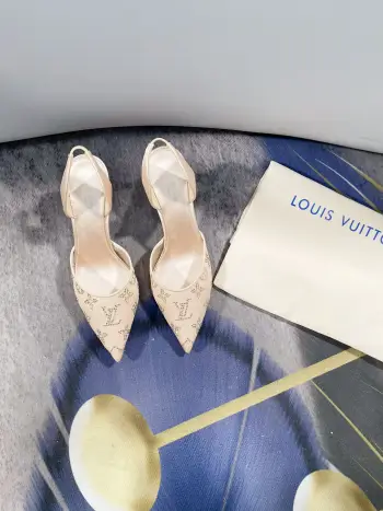 Double-layer thickened sheer mesh silk high heels women s high heels Replica Louis Vuitton Womens Pumps and Heels