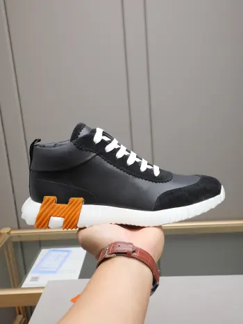 Spliced genuine leather sports shoes men s sports shoes Replica Hermes Mens Sneakers