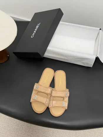 Classic Double C Buckle Slippers Women s Slippers Replica Chanel Womens Sandals and Slides