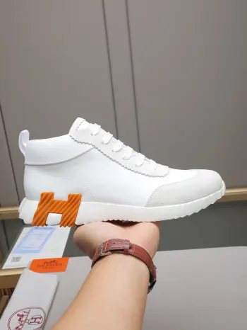 Spliced genuine leather sports shoes men s sports shoes Replica Hermes Mens Sneakers