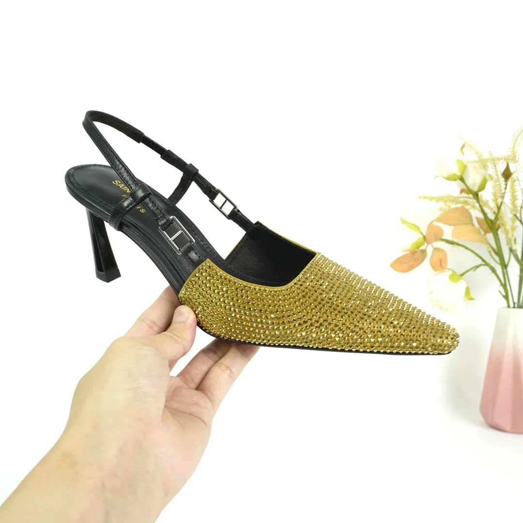 SAINT LAURENT Classic Full Rhinestone Series High Heeled Sandals Women s Sandals SAINT LAURENT Classic Full Rhinestone Series High Heeled Sandals Women s Sandals