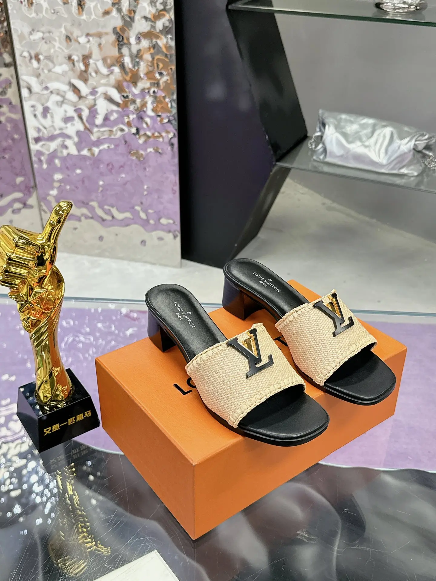 Louis Vuitton Chunky Heel Series Slippers Women s Slippers