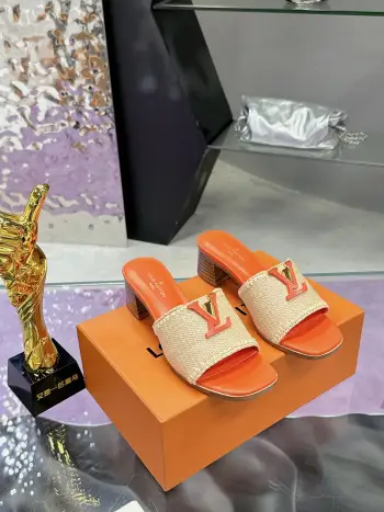 Chunky Heel Series Slippers Women s Slippers Replica Louis Vuitton Womens Sandals and Slides