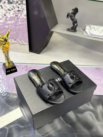 Double C logo kitten and slippers Women s sandals Replica Chanel Womens Sandals and Slides