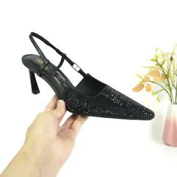 Classic Full Rhinestone Series High Heeled Sandals Women s Sandals Replica SAINT LAURENT Womens Pumps and Heels