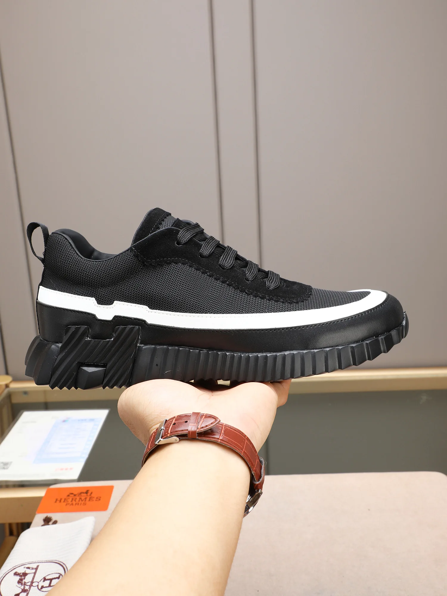 Hermes Color-blocking sports shoes Men s sports shoes Hermes Color-blocking sports shoes Men s sports shoes