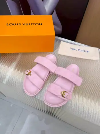New Cowhide Slippers Women s Slippers Replica Louis Vuitton Womens Sandals and Slides