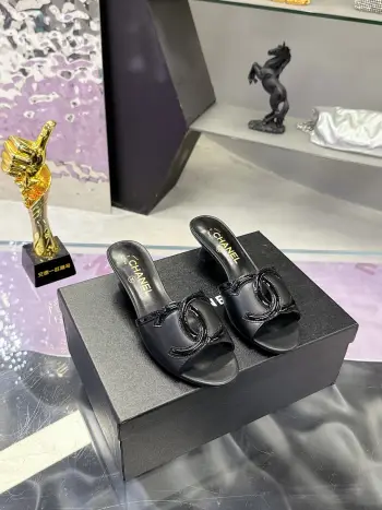 Double C logo kitten and sandals women s slippers Replica Chanel Womens Sandals and Slides