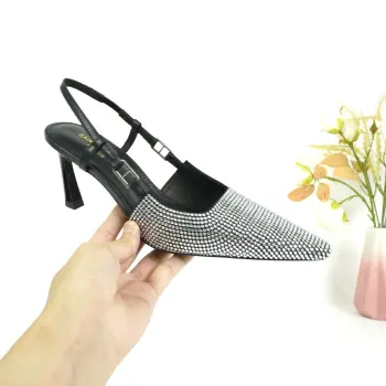 Classic Full Diamond Series High Heeled Sandals Women s Sandals Replica SAINT LAURENT Womens Pumps and Heels
